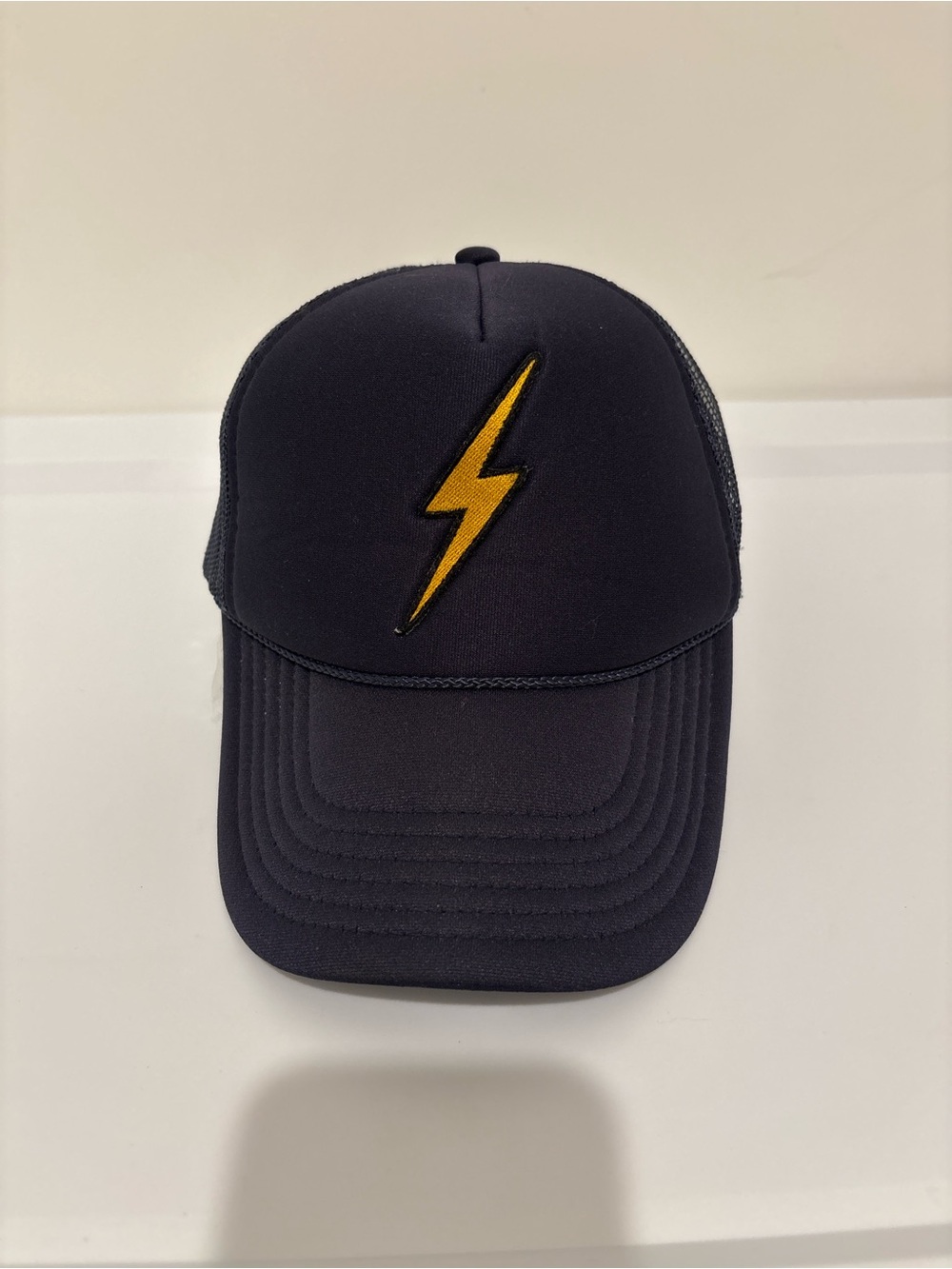 Aviator Nation Blue SnapBack Trucker Hat with Yellow Lightning Patch